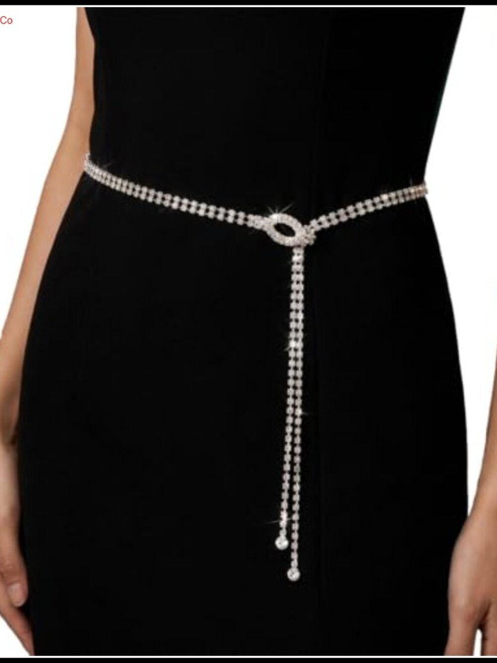Rhinestone Chain Belt 43.3 Inch Women Formal Dress Bling Accessory